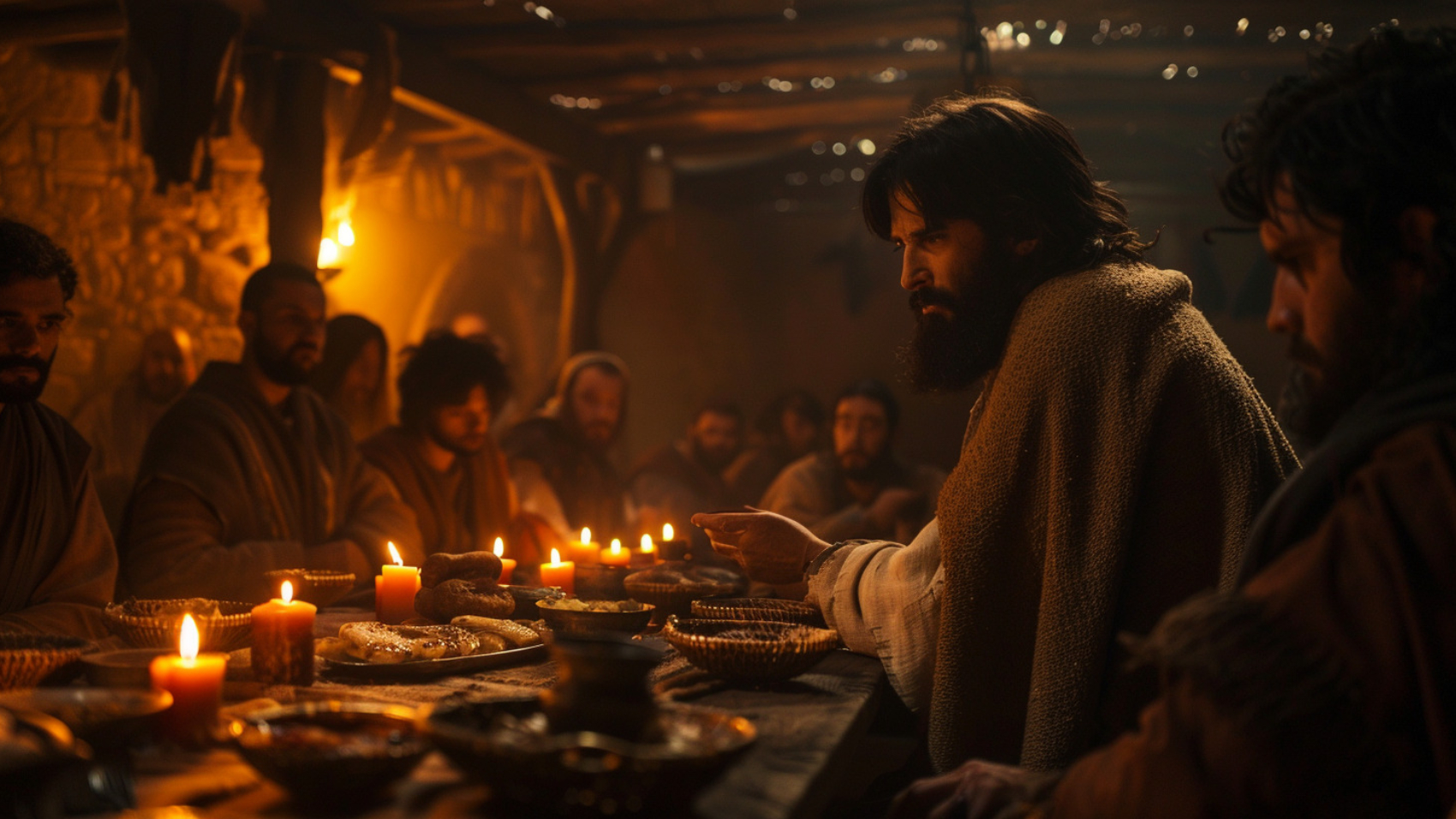 Yeshúa cenando con sus discípulos